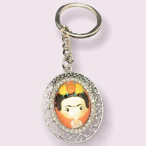 Frida Kahlo Baby Cartoon Portrait Keychain
